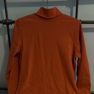 🟡 L.L.Bean Women’s Rust/Orange Long Sleeve Turtleneck Sweater